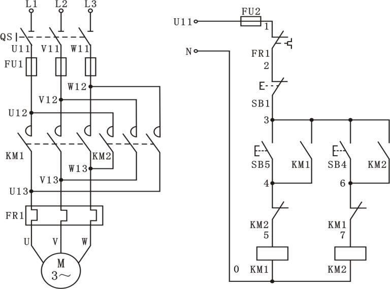 接觸器聯(lián)鎖的三相異步電動機(jī)正反轉(zhuǎn)<em>控制電路</em>