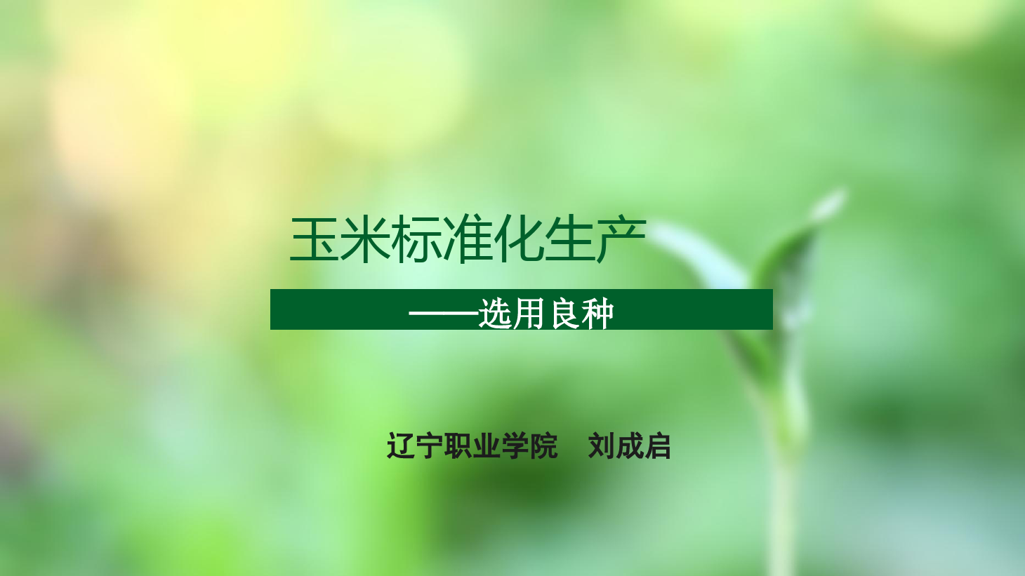 <em>課件</em>：<em>作物</em><em>生產</em><em>與</em><em>經營管理</em><em>專業</em>《玉米標準化<em>生產</em>—選用良種》